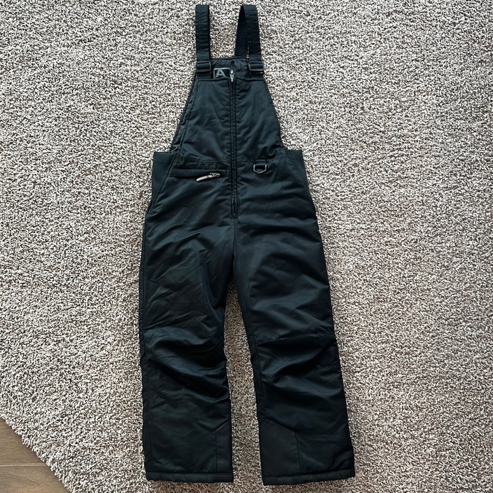 Black boys/girls black snow bibs